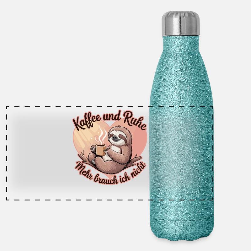 Coffee and peace and quiet I don't need more Panoramic Glitter Thermal Bottle 500 ml