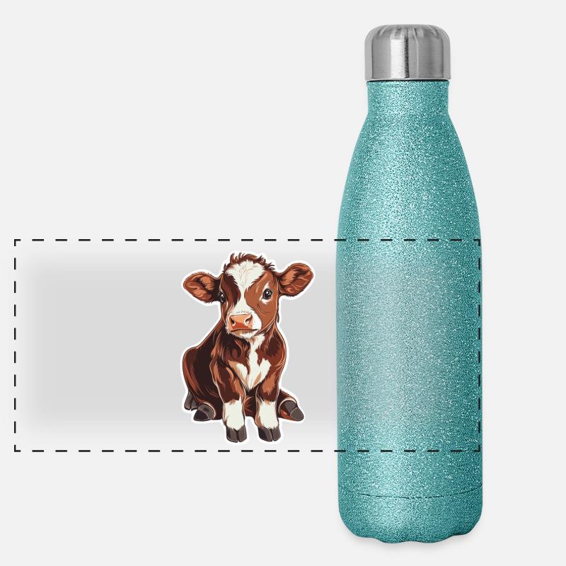 Vache Gourde isotherme panoramique pailletée 500 ml