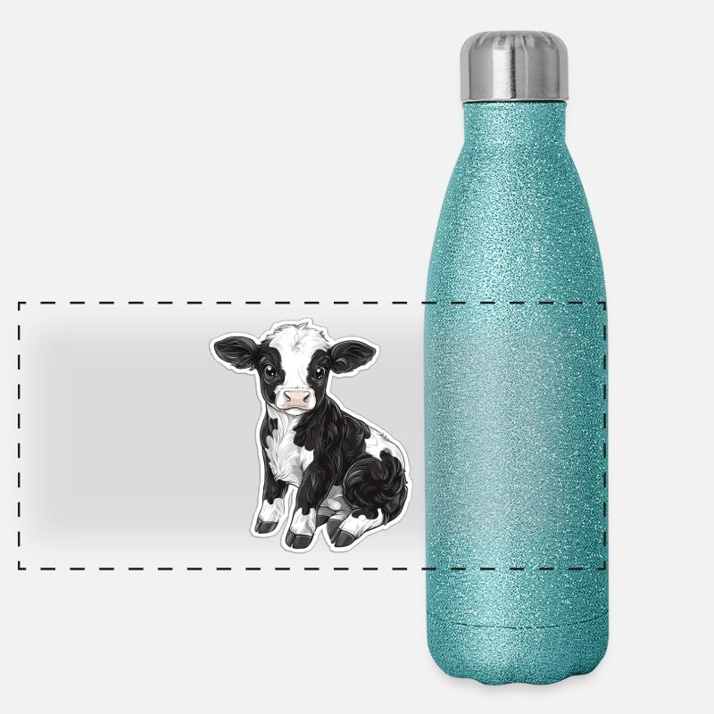 Kuh Panorama Glitzer Isolierflasche 500 ml