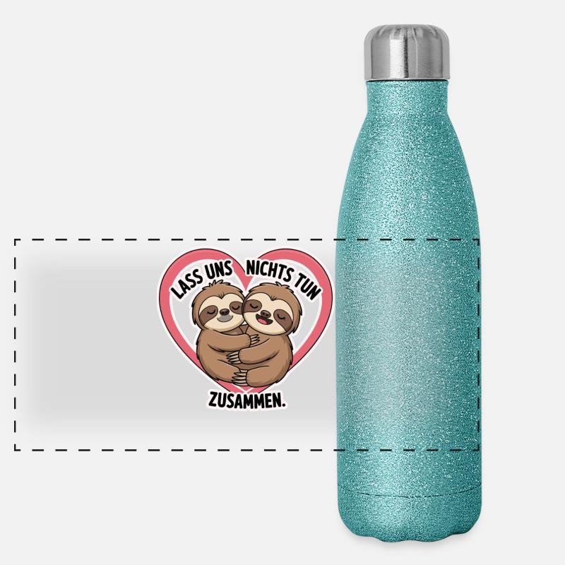 Let's do nothing together sloths Panoramic Glitter Thermal Bottle 500 ml