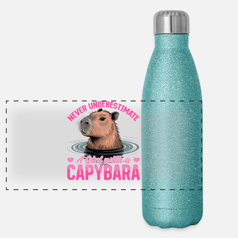 Drôle de Capybara Gourde isotherme panoramique pailletée 500 ml
