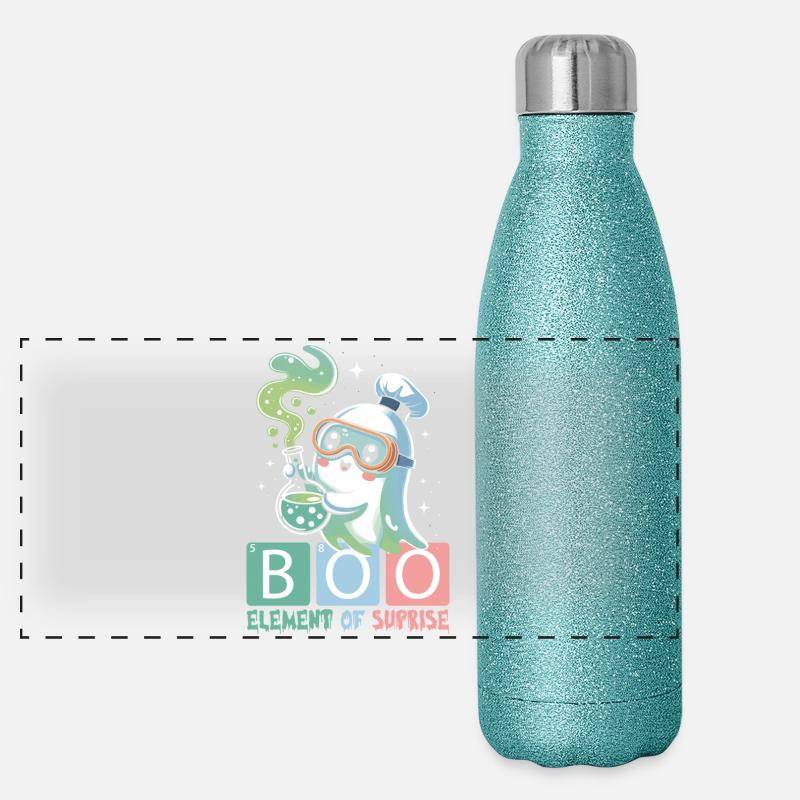 Fantôme mignon Halloween Automne Gourde isotherme panoramique pailletée 500 ml