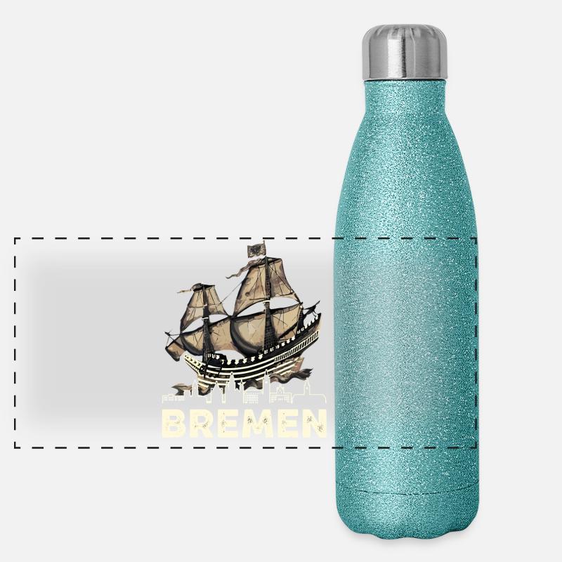 Rouage hanséatique historique de Brême Gourde isotherme panoramique pailletée 500 ml