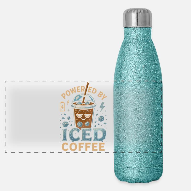 Alimenté par du café glacé Gourde isotherme panoramique pailletée 500 ml