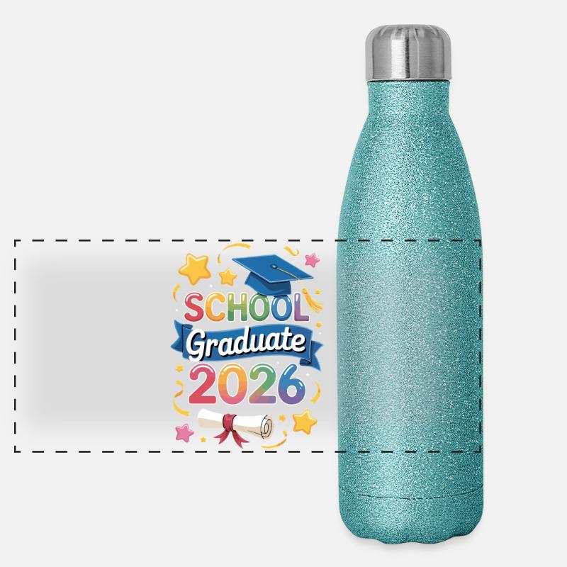 Diplômé de l’école 2026 Design Gourde isotherme panoramique pailletée 500 ml