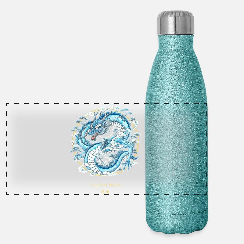 Celestial Breeze Himmlischer Winddrache Panorama Glitzer Isolierflasche 500 ml