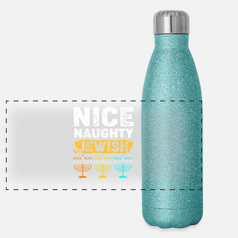 Chanukkah Hanukkah Hanukah Panoramic Glitter Thermal Bottle 500 ml