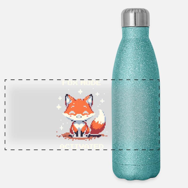 Fuchsmodus aktiviert | Schlauer Fuchs Panorama Glitzer Isolierflasche 500 ml