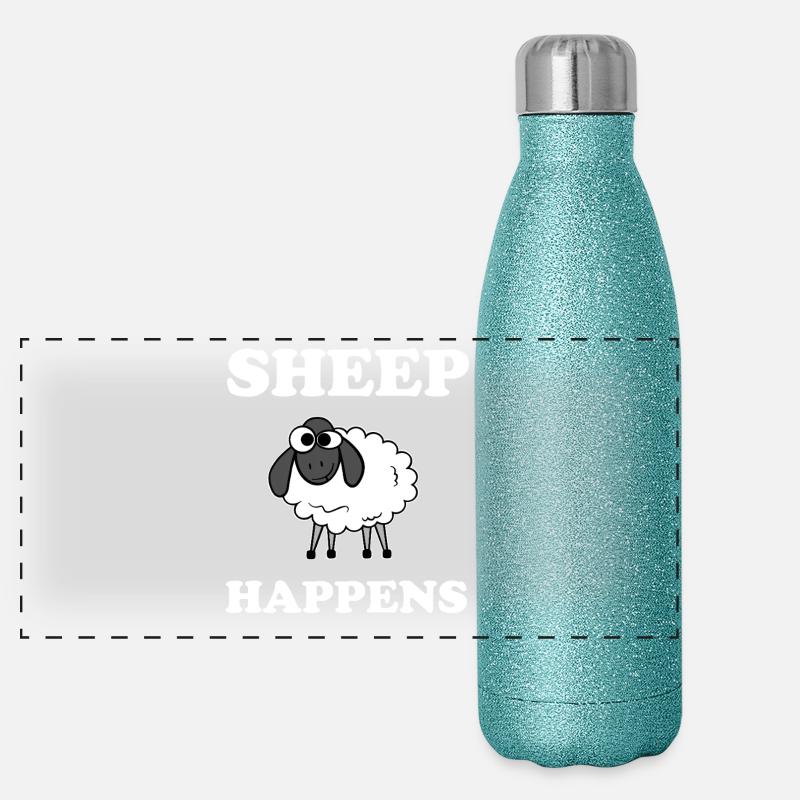Sheep Happens Panoramic Glitter Thermal Bottle 500 ml