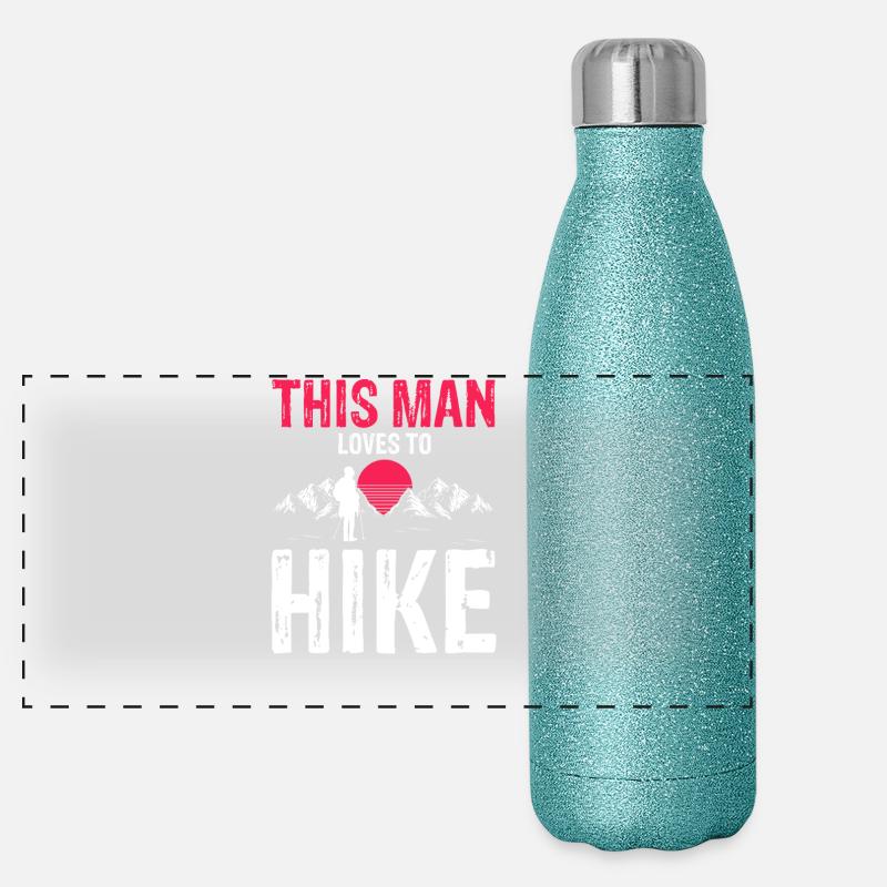 This Man Hikes Nature Trails Mountain Explorer Panoramic Glitter Thermal Bottle 500 ml