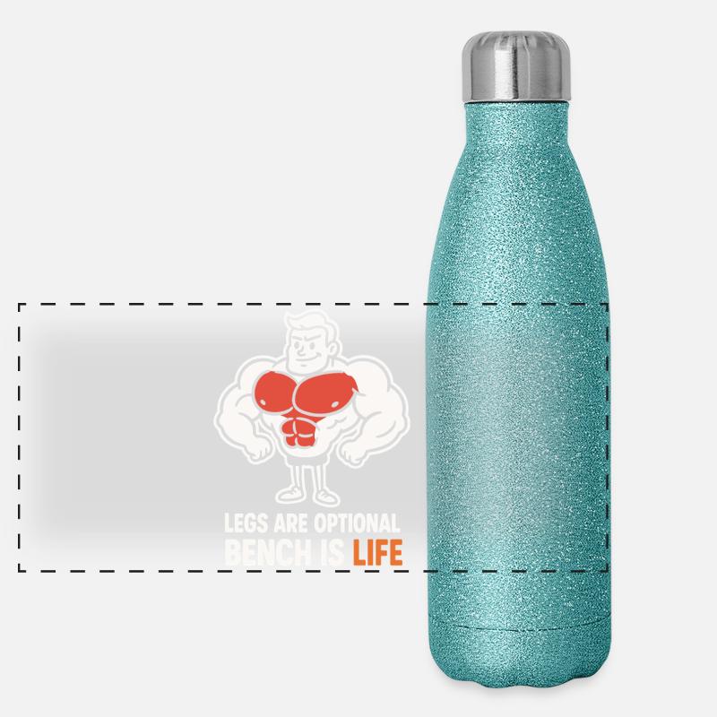 Drôle de développé couché Meme Spot Me Bro Powerlifting Gourde isotherme panoramique pailletée 500 ml