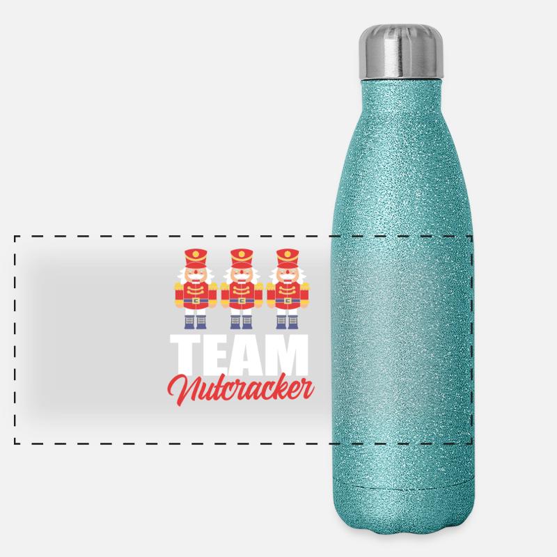 Weihnachten Nussknacker Panorama Glitzer Isolierflasche 500 ml