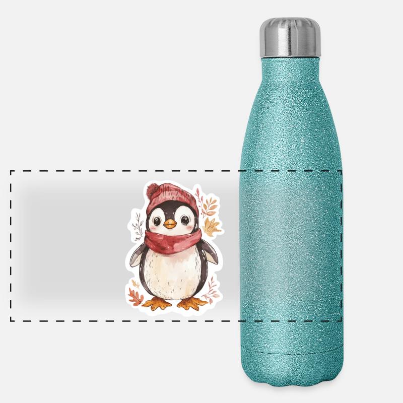 Pinguin Panorama Glitzer Isolierflasche 500 ml