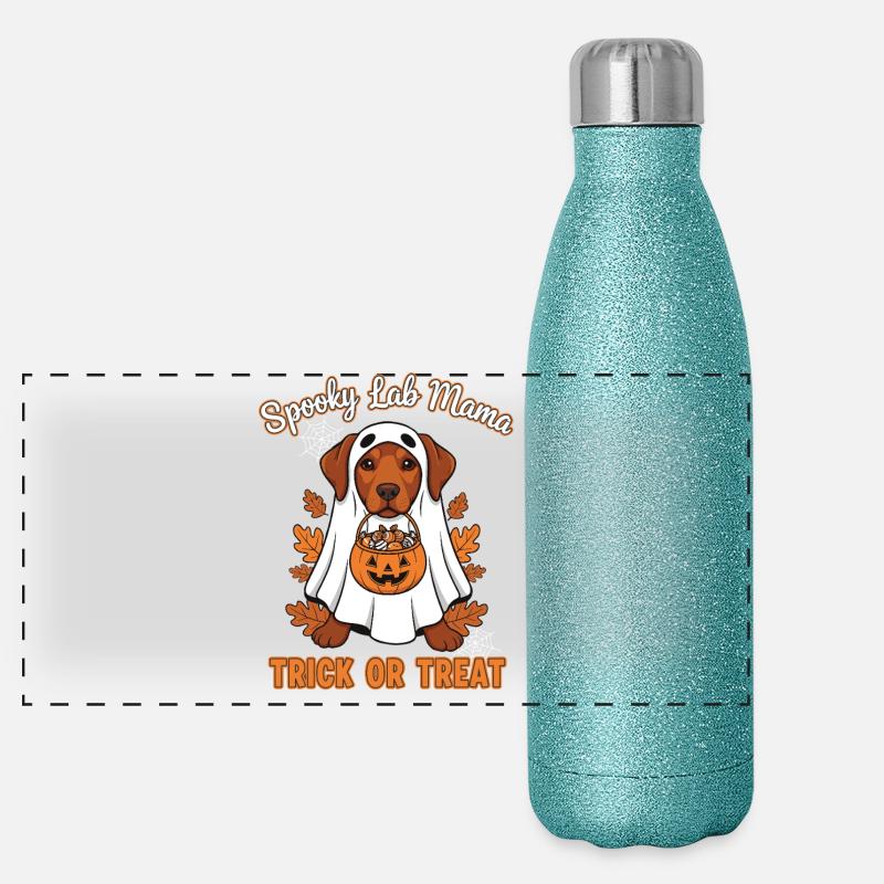 Spooky Lab Mama Halloween Gourde isotherme panoramique pailletée 500 ml