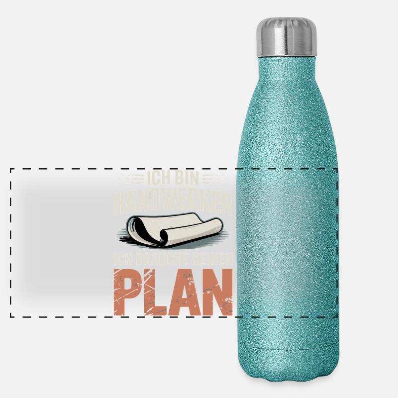 Handwerker Ohne Plan Panorama Glitzer Isolierflasche 500 ml