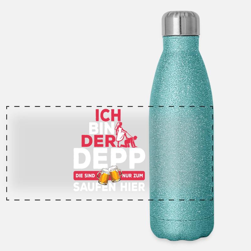 Ich bin der Depp - JGA Team Bräutigam Panorama Glitzer Isolierflasche 500 ml