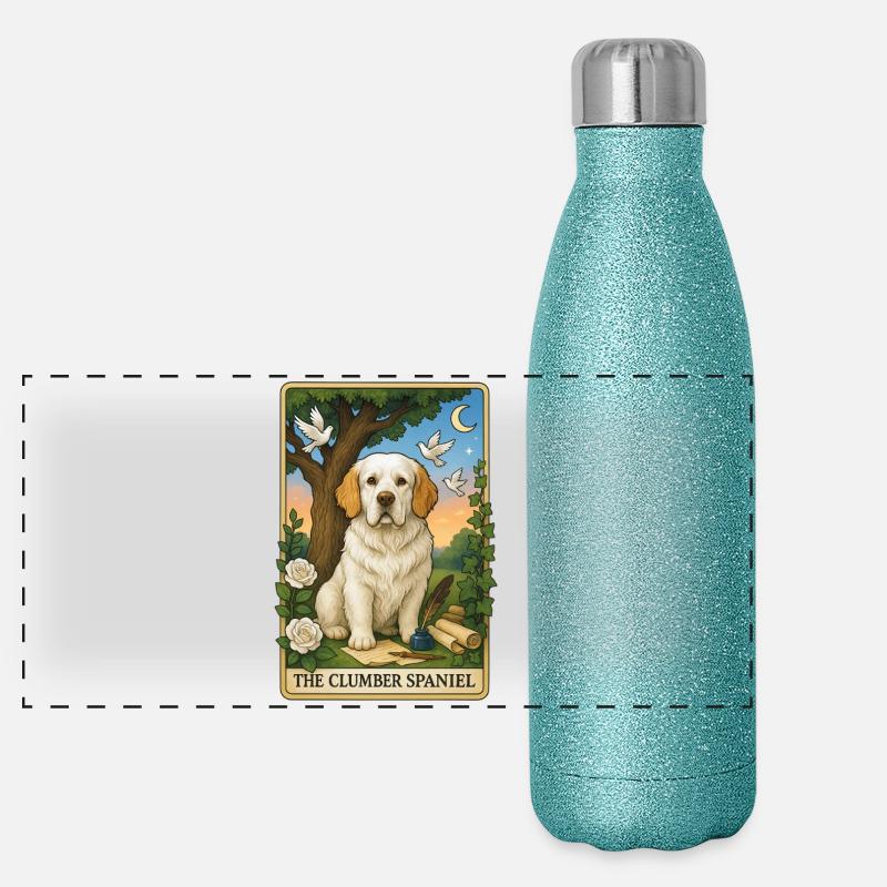 Clumber Spaniel Panorama Glitzer Isolierflasche 500 ml