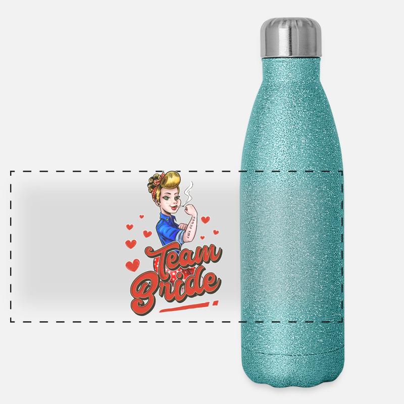 Team Bride Pin up Panoramic Glitter Thermal Bottle 500 ml