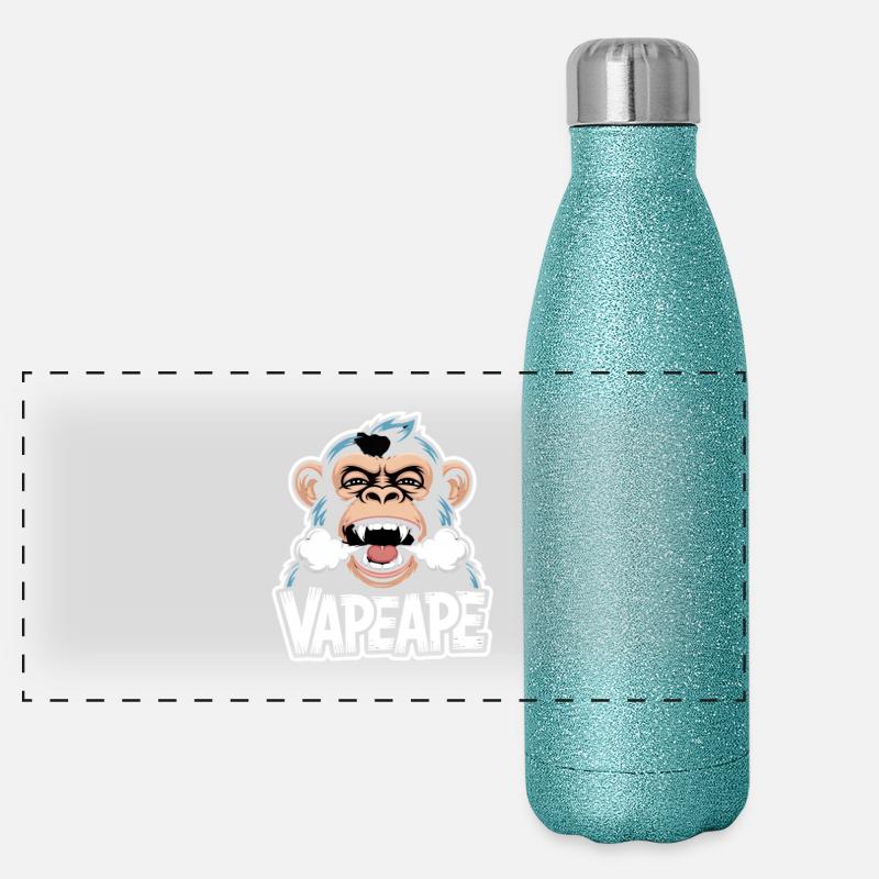Vape Ape Funny Monkey Graphic Panoramic Glitter Thermal Bottle 500 ml