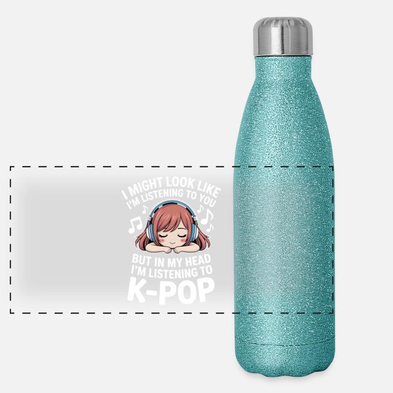 K-Pop Drôle Corée Musique Anime Gourde isotherme panoramique pailletée 500 ml