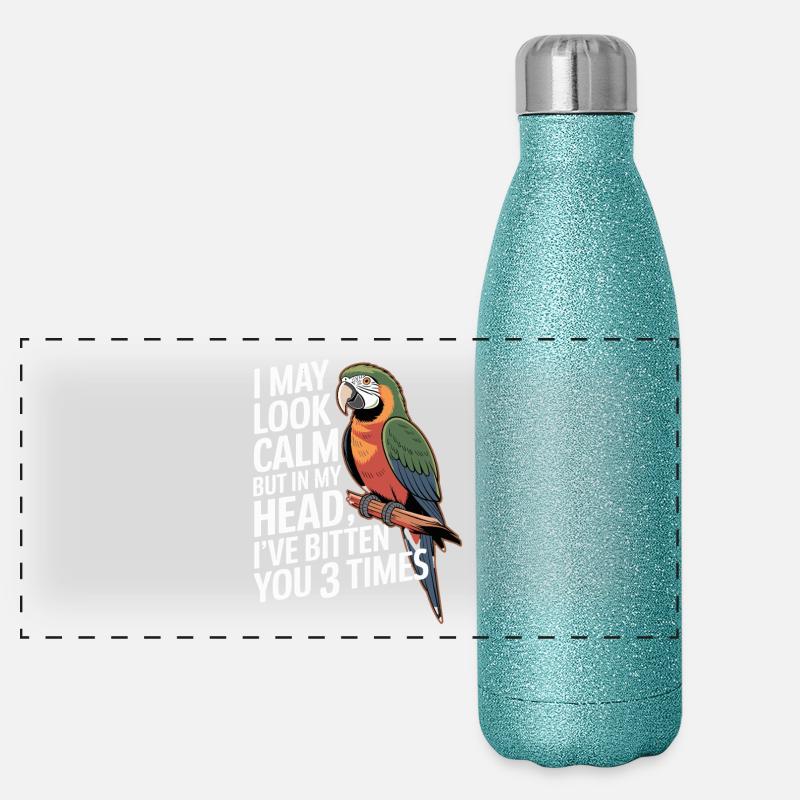  I May Look Calm But In My Head Ive Bitten You 3 Panorama Glitzer Isolierflasche 500 ml