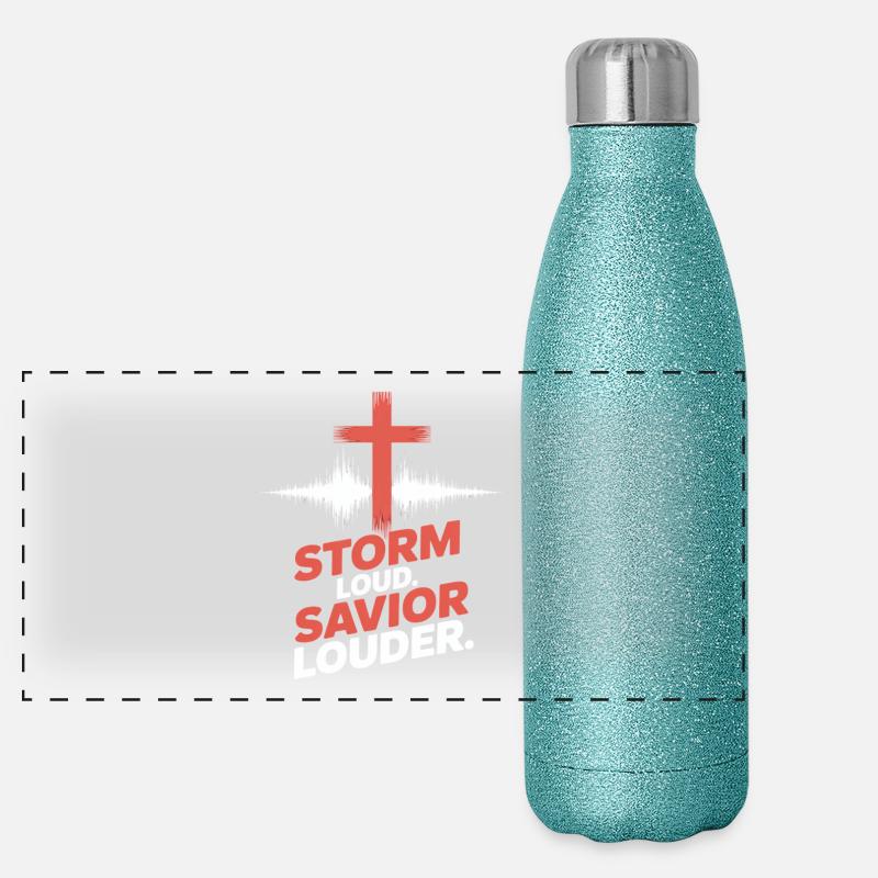 Storm Loud Savior Louder Praise Panoramic Glitter Thermal Bottle 500 ml