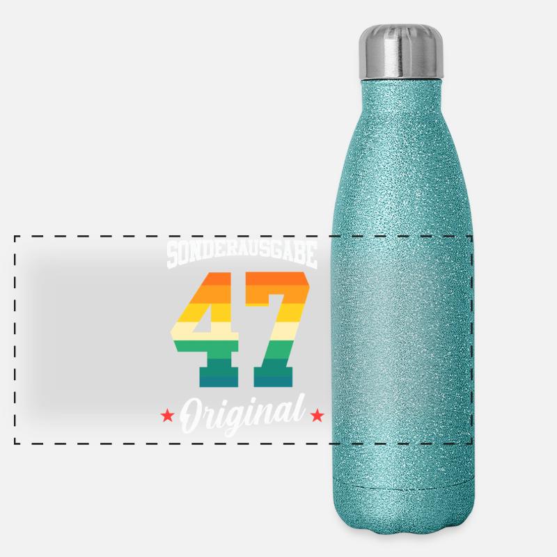 47 Geburtstag Panorama Glitzer Isolierflasche 500 ml