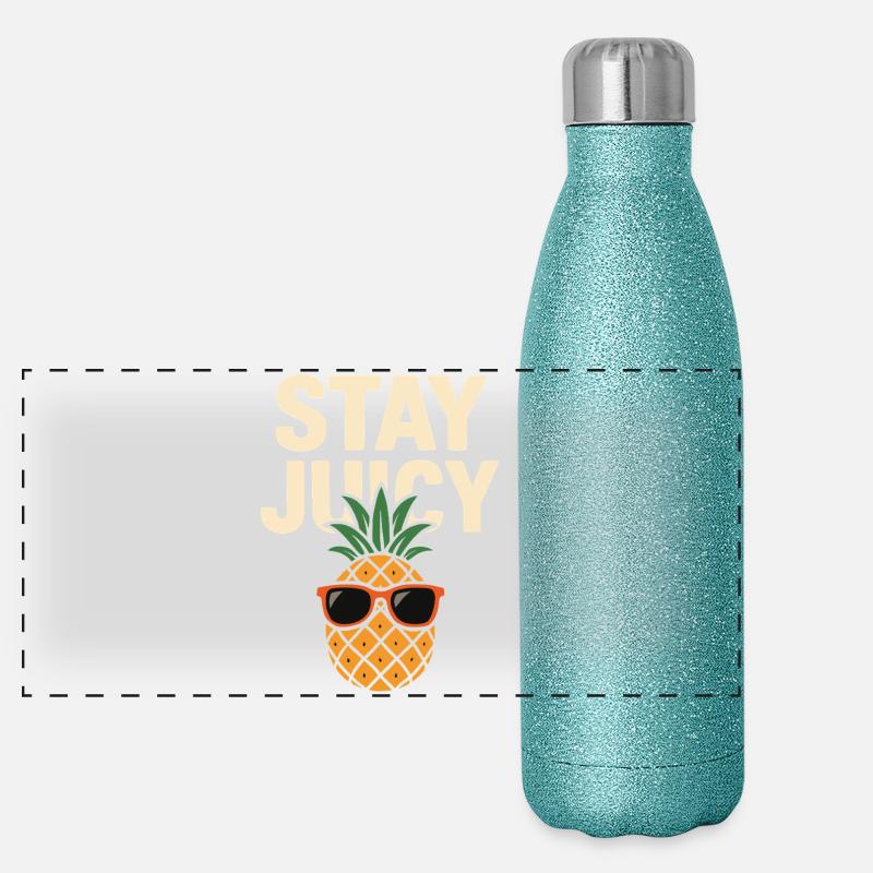 Stay Juicy - Design d’ananas cool Gourde isotherme panoramique pailletée 500 ml