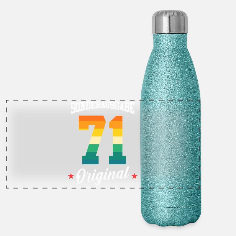 71 Anniversaire Gourde isotherme panoramique pailletée 500 ml
