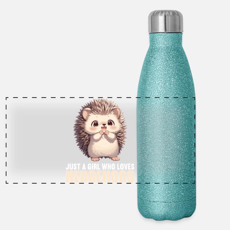 Hérisson Gourde isotherme panoramique pailletée 500 ml