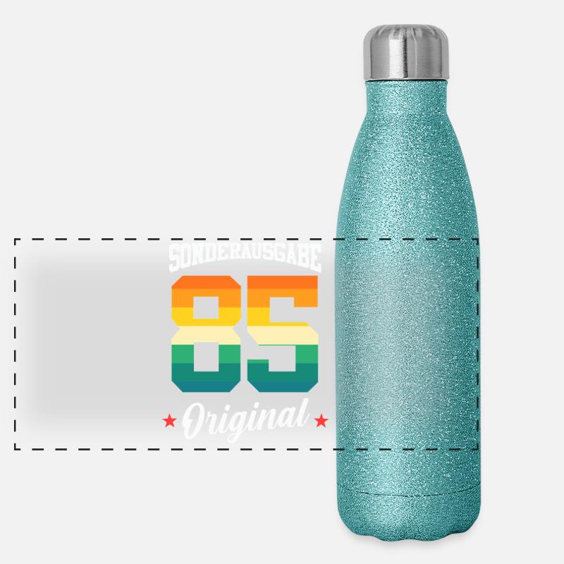85 Geburtstag Panorama Glitzer Isolierflasche 500 ml