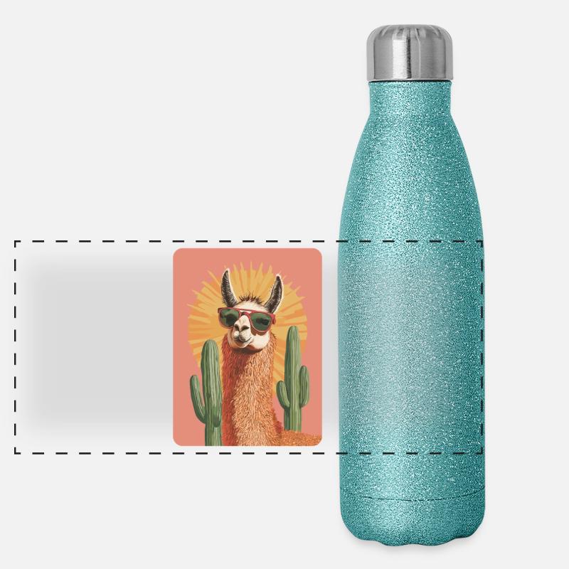 Lama Panorama Glitzer Isolierflasche 500 ml