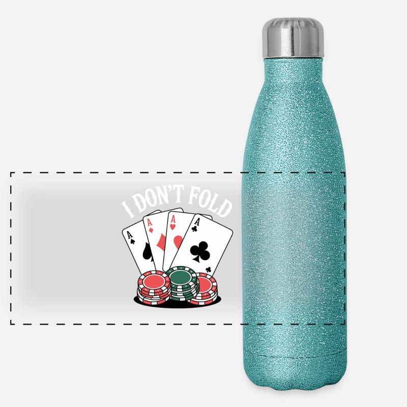 Fold Poker Karten Panorama Glitzer Isolierflasche 500 ml