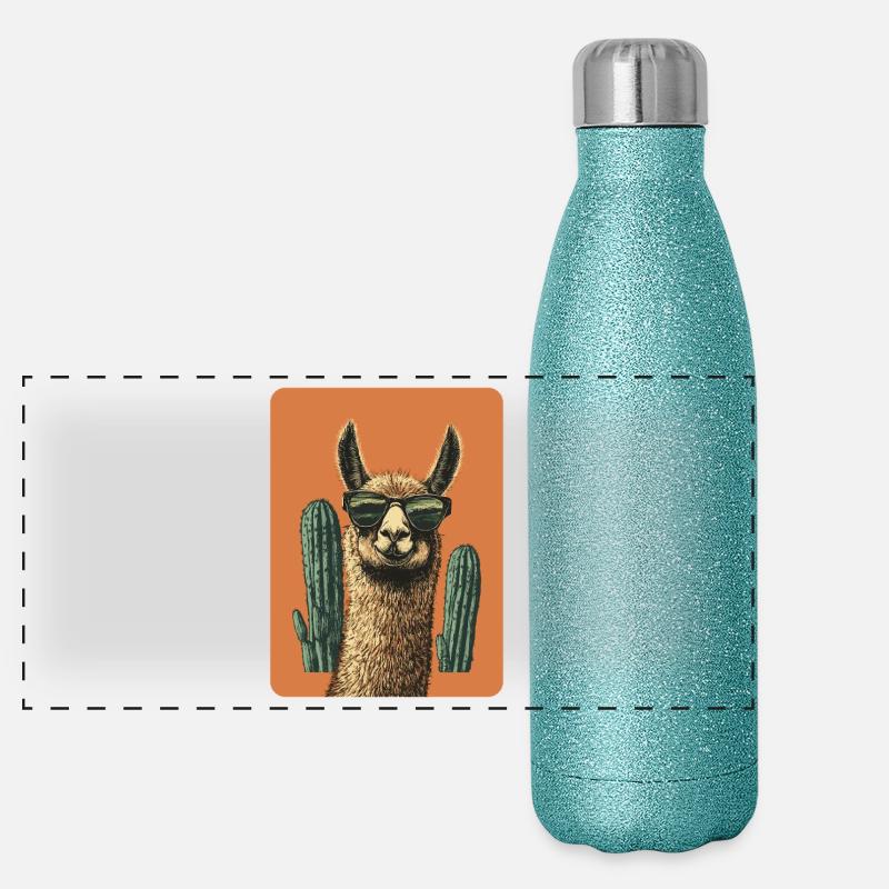 Lama Panorama Glitzer Isolierflasche 500 ml