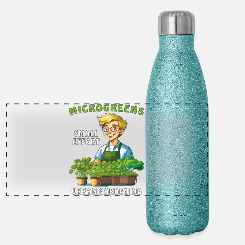 MICROGREENS SMALL EFFORT URBAN GARDENING Panoramic Glitter Thermal Bottle 500 ml