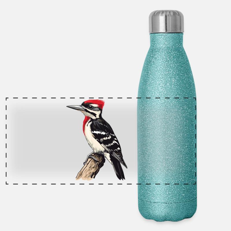 Spechte Specht Panorama Glitzer Isolierflasche 500 ml