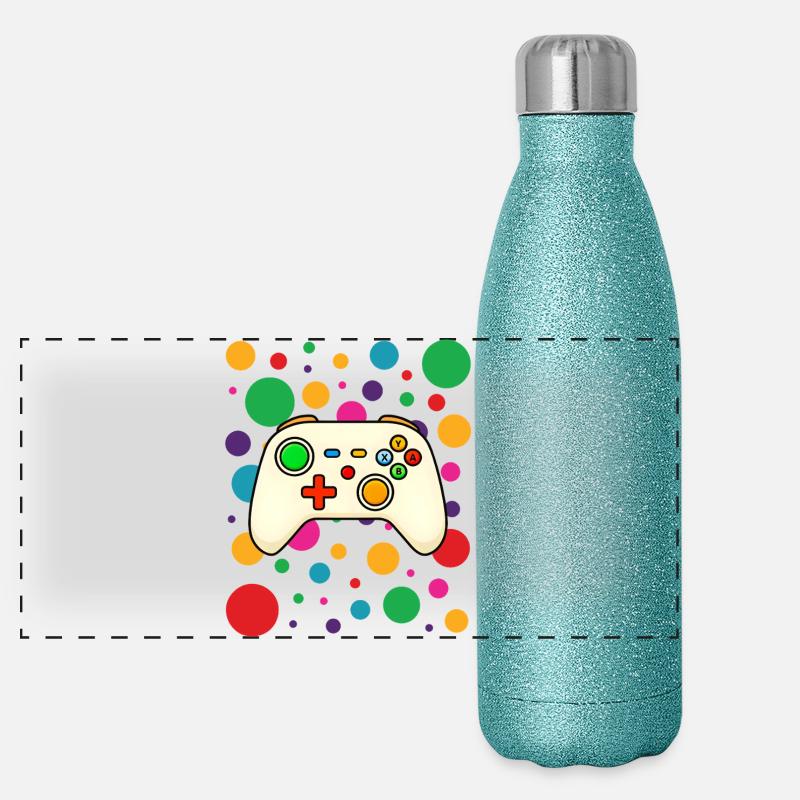Manette de jeu Colorburst Gourde isotherme panoramique pailletée 500 ml