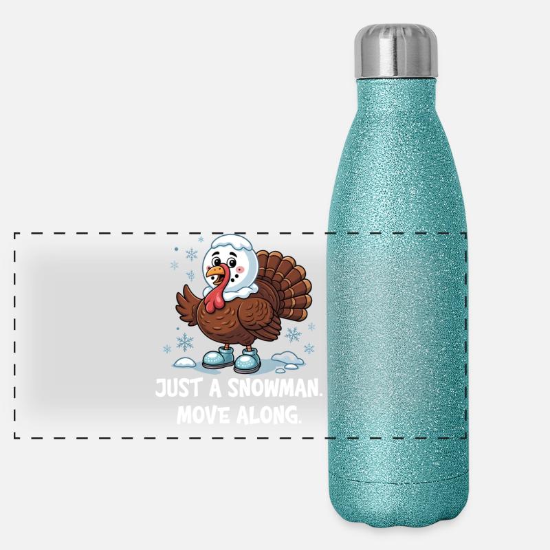 Weihnachtliches Kein Truthahn for dinner Panorama Glitzer Isolierflasche 500 ml