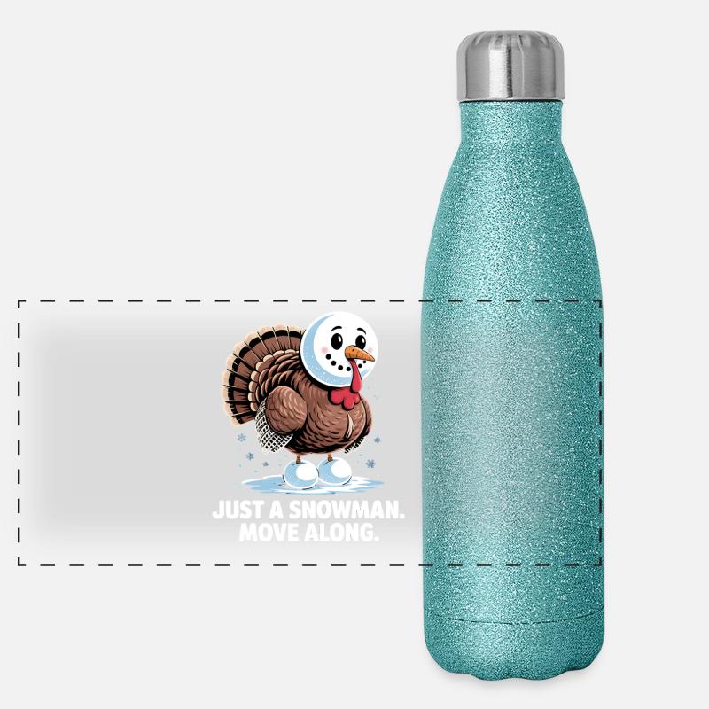 Pas de dinde pour le dîner Gourde isotherme panoramique pailletée 500 ml