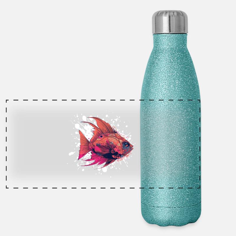 Blobs de poisson Gourde isotherme panoramique pailletée 500 ml