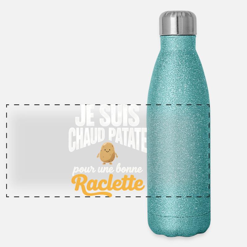 Chaud Patate pour Raclette Expression Humour Gourde isotherme panoramique pailletée 500 ml