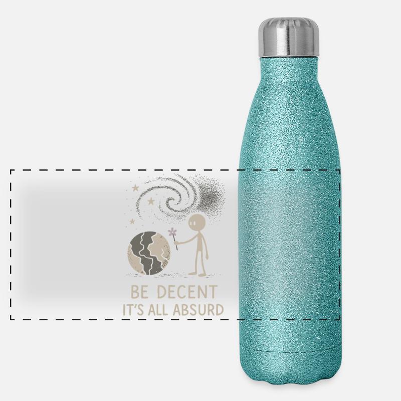 Ethical nihilism, existential humor, Panoramic Glitter Thermal Bottle 500 ml