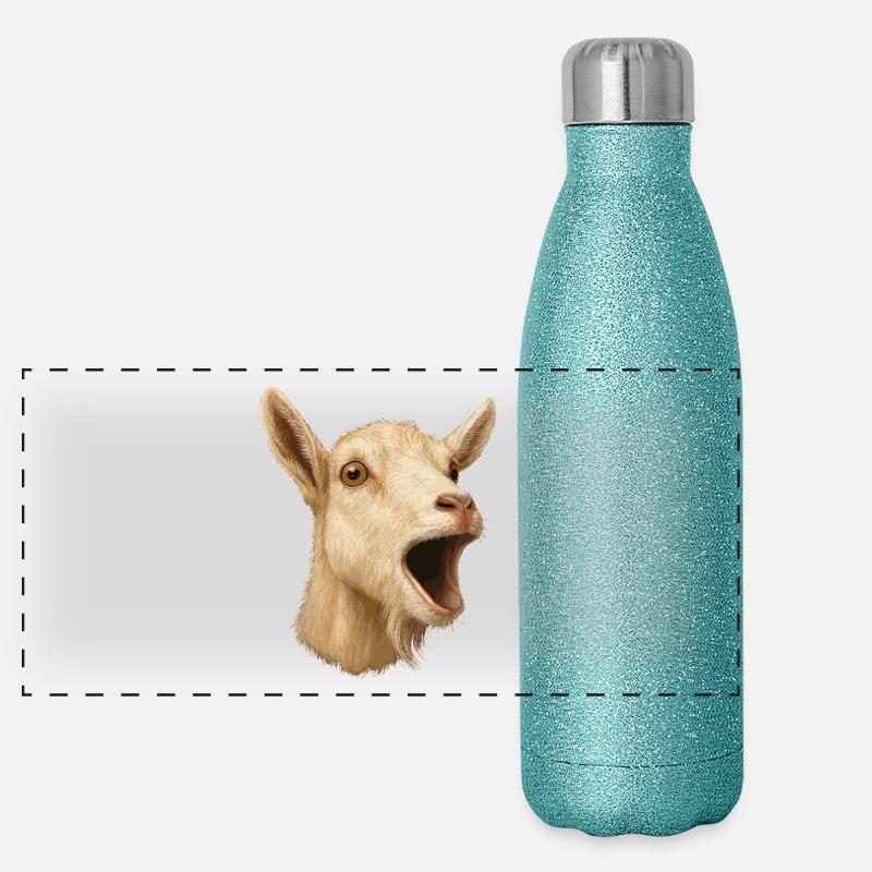 Chèvre Chèvre Élevage Chèvre Éleveur de chèvres Éleveur de chèvres Chèvre Gourde isotherme panoramique pailletée 500 ml