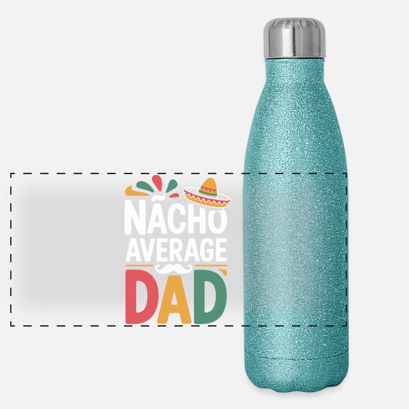 Nacho Average Dad Panorama Glitzer Isolierflasche 500 ml