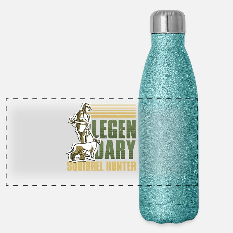 Squirrel Hunter Tree Rat Panoramic Glitter Thermal Bottle 500 ml
