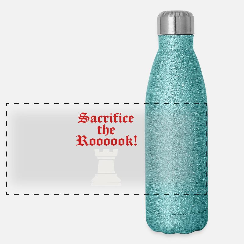 Impression gothique du sacrifice de la tour Gourde isotherme panoramique pailletée 500 ml