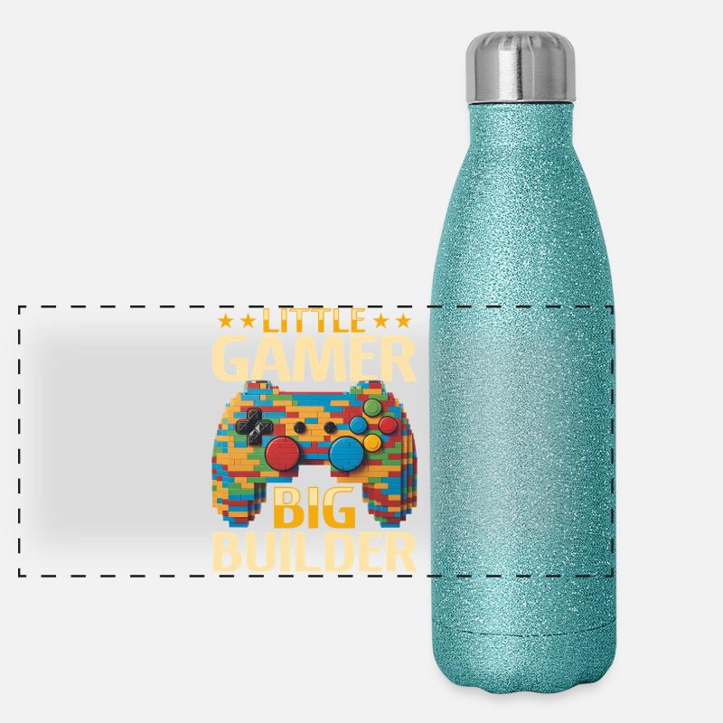 Blocs de construction Gamer Gaming Brick Builder Gourde isotherme panoramique pailletée 500 ml