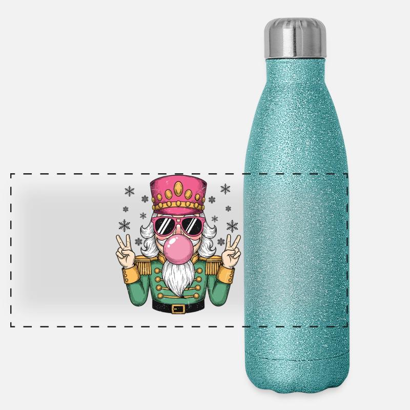 Nussknacker bläst Kaugummi Panorama Glitzer Isolierflasche 500 ml