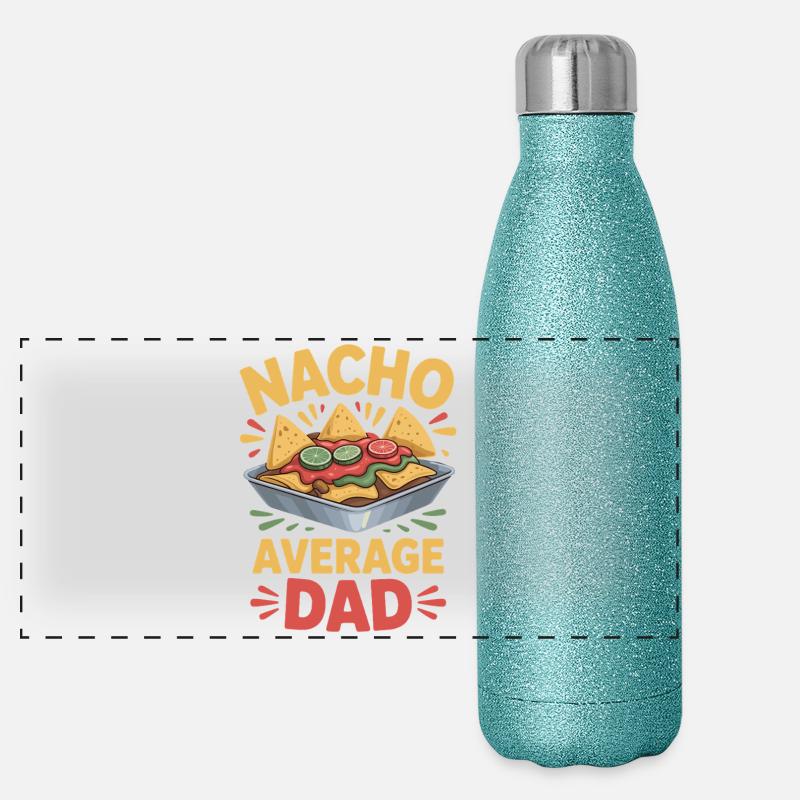 Nacho Average Dad Lustiges Design Panorama Glitzer Isolierflasche 500 ml