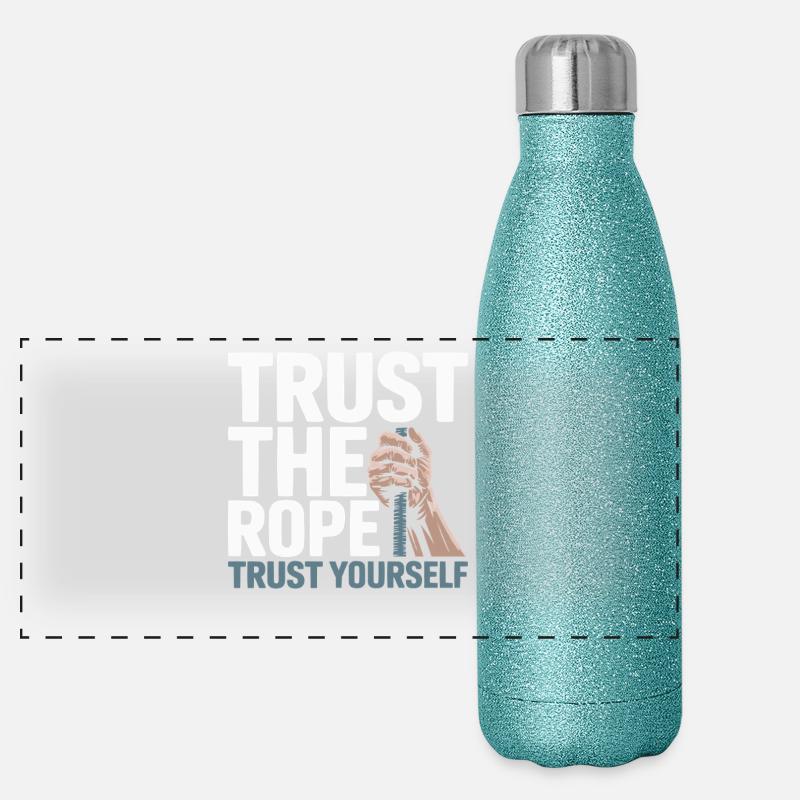 Bjergbestigning Karabinhage Bouldering - Panoramisk glimmer termoflaske 500 ml - blue glitter